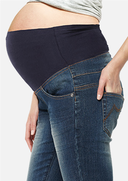 Asymmetric Hem Maternity Skinny Jeans