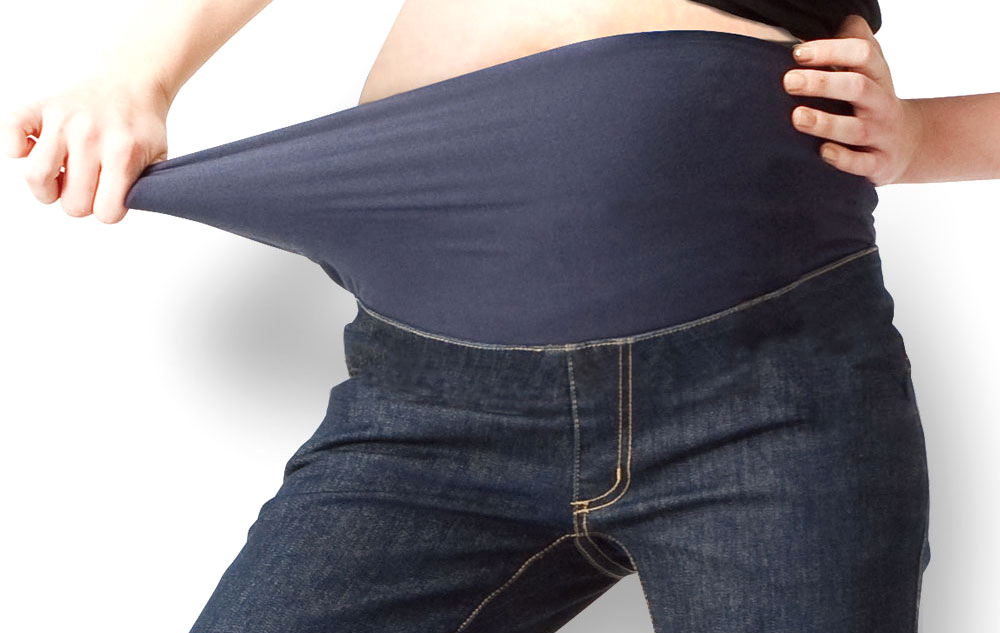 Asymmetric Hem Maternity Skinny Jeans