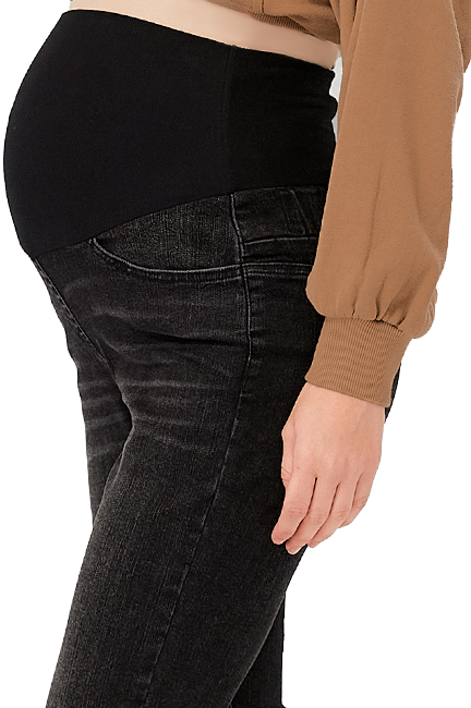 Asymmetric Hem Maternity Skinny Jeans